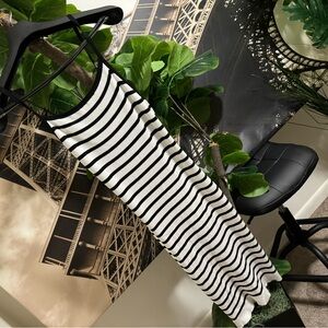 Black and white beautiful fine strap dress.